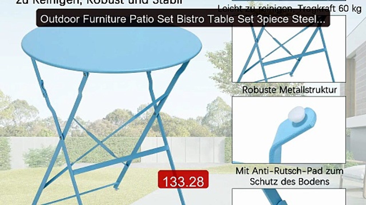 Outdoor Furniture Patio Set Bistro Table Set 3piece Steel Tab... -- Amazing Value 2026 | Must Have!