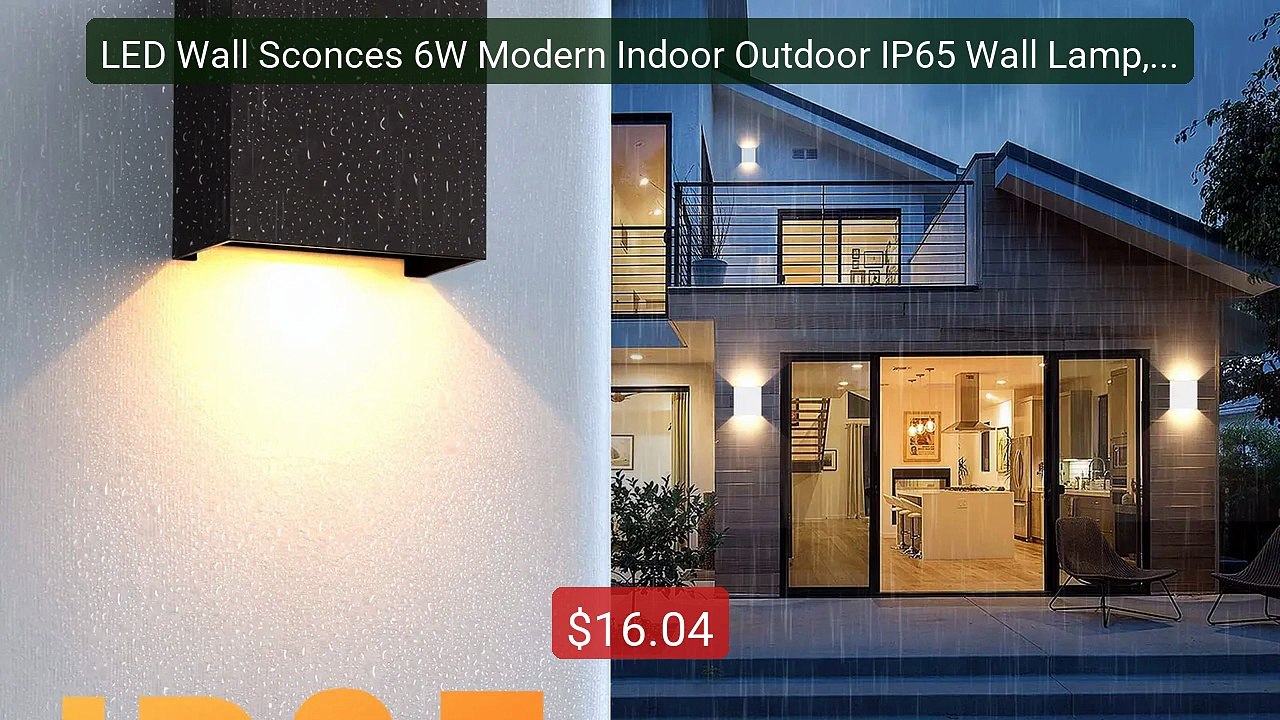 LED Wall Sconces 6W Modern Indoor Outdoor IP65 Wall Lamp, Up D... -- Best Buy 2026 | Great Quality!