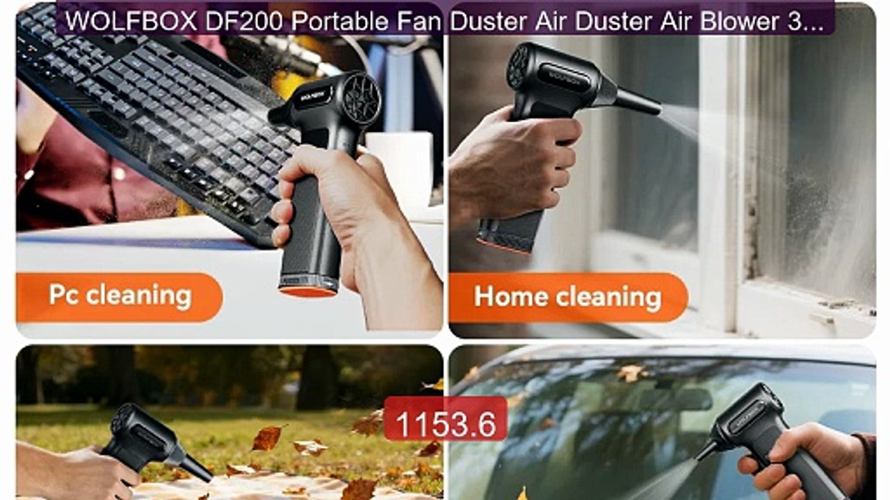 WOLFBOX DF200 Portable Fan Duster Air Duster Air Blower 320... -- Top Pick 2026 | Unbeatable Price!