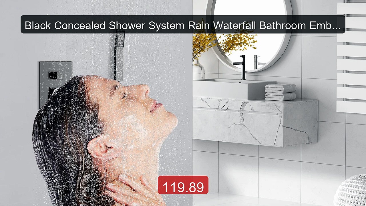 Black Concealed Shower System Rain Waterfall Bathroom Embedded... -- Hot Deal 2026 | Limited Offer!