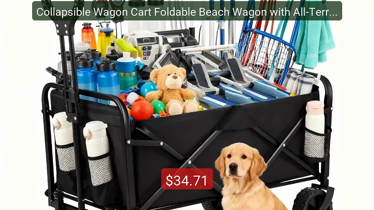Collapsible Wagon Cart Foldable Beach Wagon with All-Terrain Wheels... -- Top Rated 2026 | Buy Now!