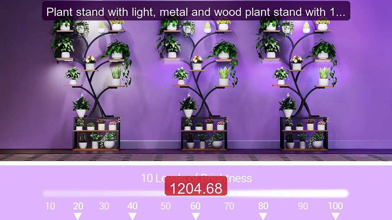 Plant stand with light, metal and wood plant stand with 10 tiers an... -- Top Rated 2026 | Buy Now!