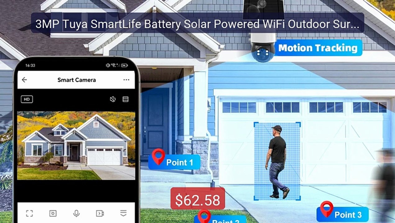 3MP Tuya SmartLife Battery Solar Powered WiFi Outdoor Surveil... -- Amazing Value 2026 | Must Have!