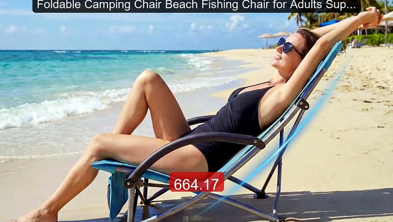Foldable Camping Chair Beach Fishing Chair for Adults Support ... -- Best Buy 2026 | Great Quality!