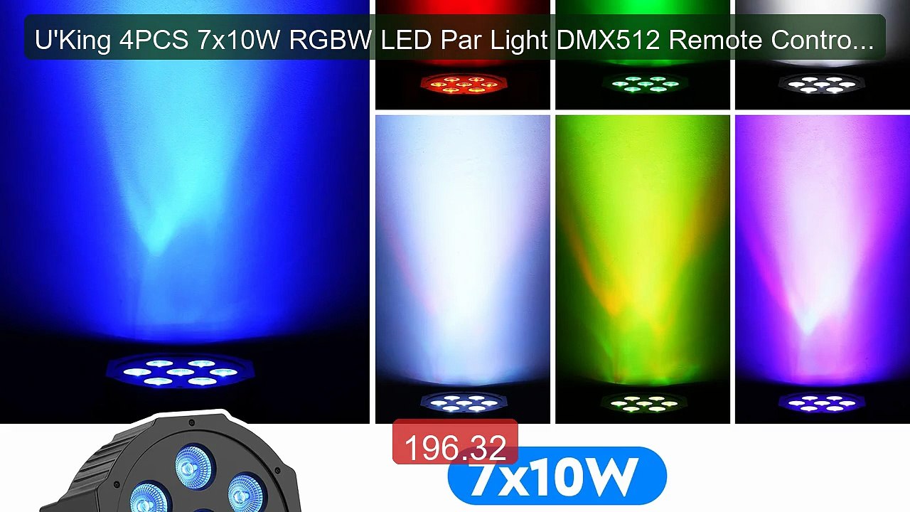 U'King 4PCS 7x10W RGBW LED Par Light DMX512 Remote Control Str... -- Hot Deal 2026 | Limited Offer!
