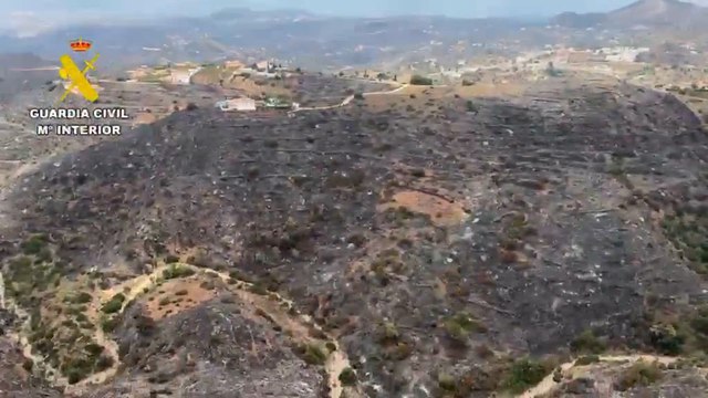 Imágenes aéreas del incendio de Almería