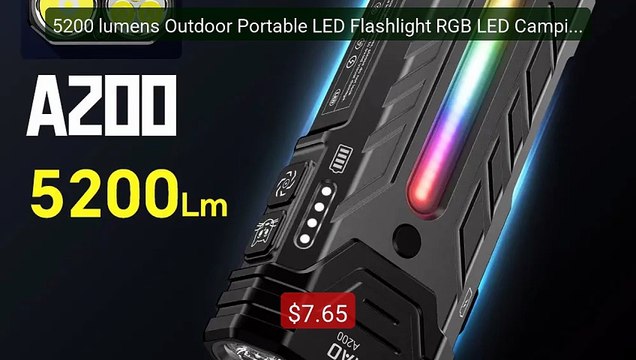5200 lumens Outdoor Portable LED Flashlight RGB LED Camping... Top Pick 2026 | Unbeatable Price!