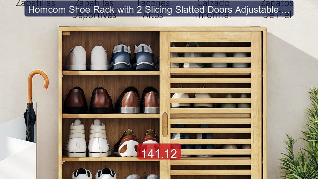 Homcom Shoe Rack with 2 Sliding Slatted Doors Adjustable Shel... Amazing Value 2026 | Must Have!