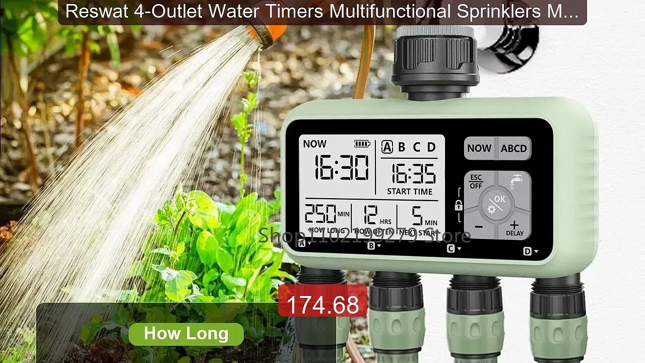Reswat 4-Outlet Water Timers Multifunctional Sprinklers Multi Cali... -- Best Deal 2026 | Shop Now!