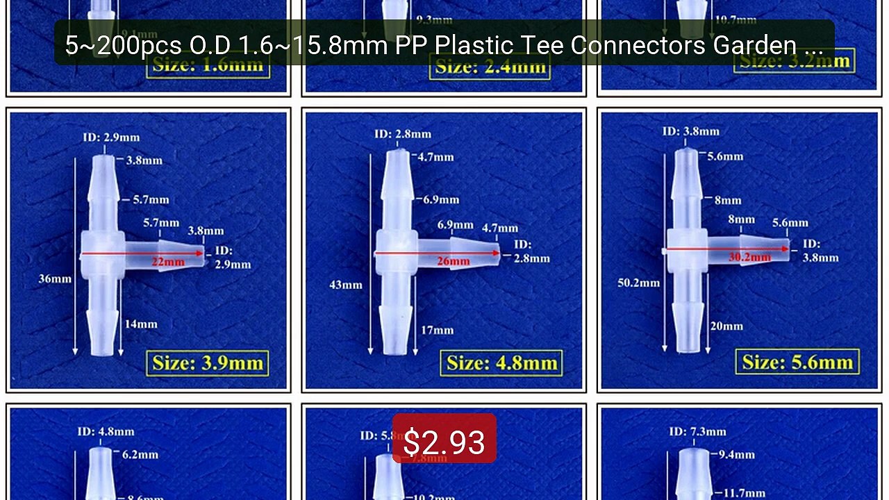 5~200pcs O.D 1.6~15.8mm PP Plastic Tee Connectors Garden Irrigatio... -- Best Deal 2026 | Shop Now!