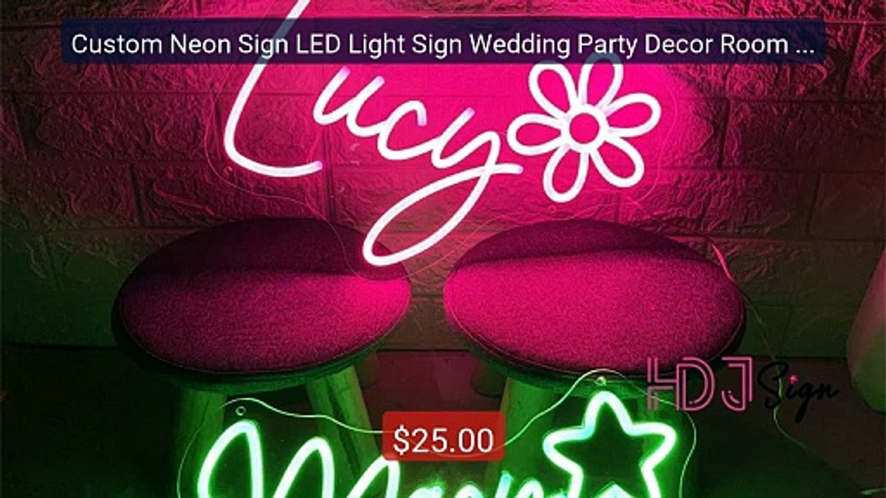 Custom Neon Sign LED Light Sign Wedding Party Decor Room Wall ... -- Best Buy 2026 | Great Quality!