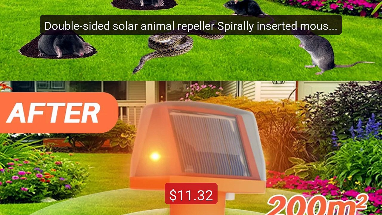 Double-sided solar animal repeller Spirally inserted mouse repeller... -- Top Rated 2026 | Buy Now!