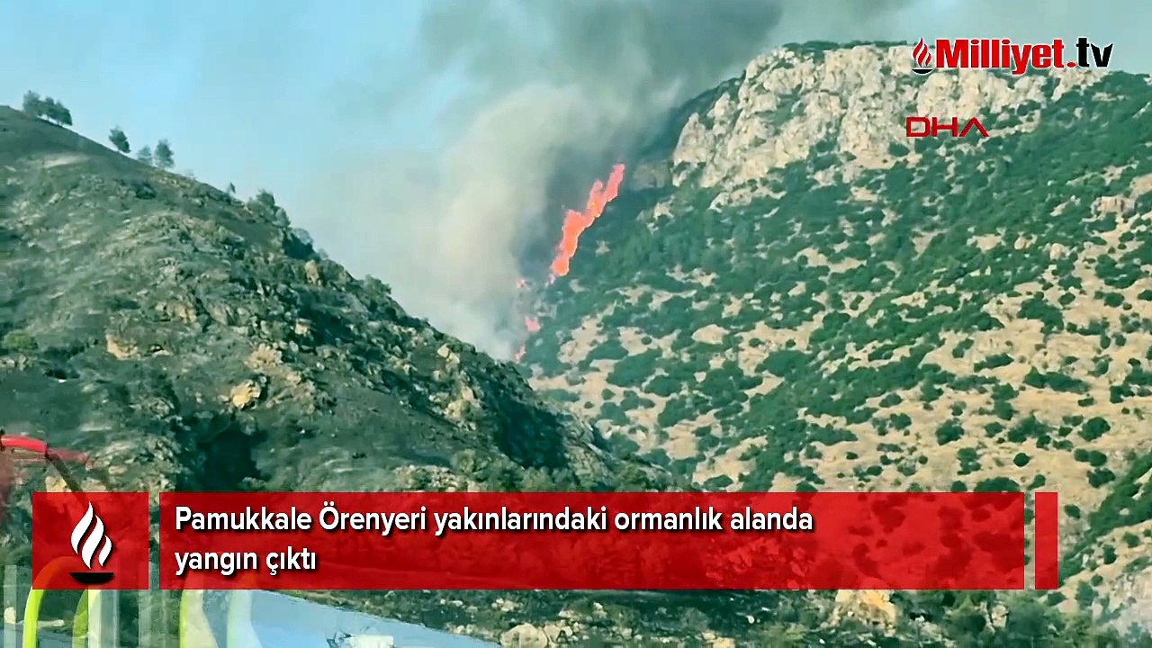 Pamukkale'de orman yangını! Havadan ve karadan müdahale başladı