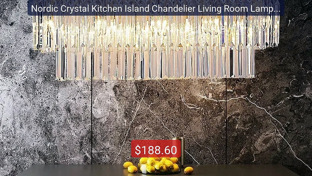 Nordic Crystal Kitchen Island Chandelier Living Room Lamp Rectangle... -- Top Rated 2026 | Buy Now!