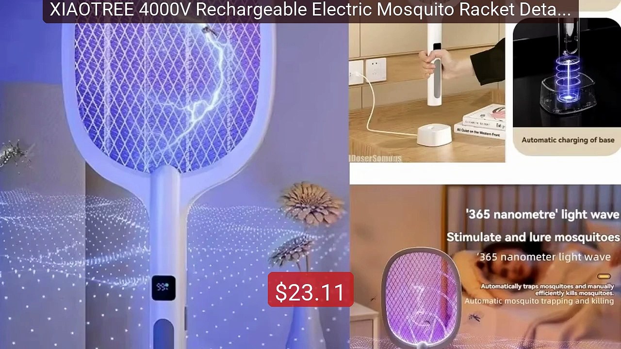 XIAOTREE 4000V Rechargeable Electric Mosquito Racket Detach... -- Top Pick 2026 | Unbeatable Price!