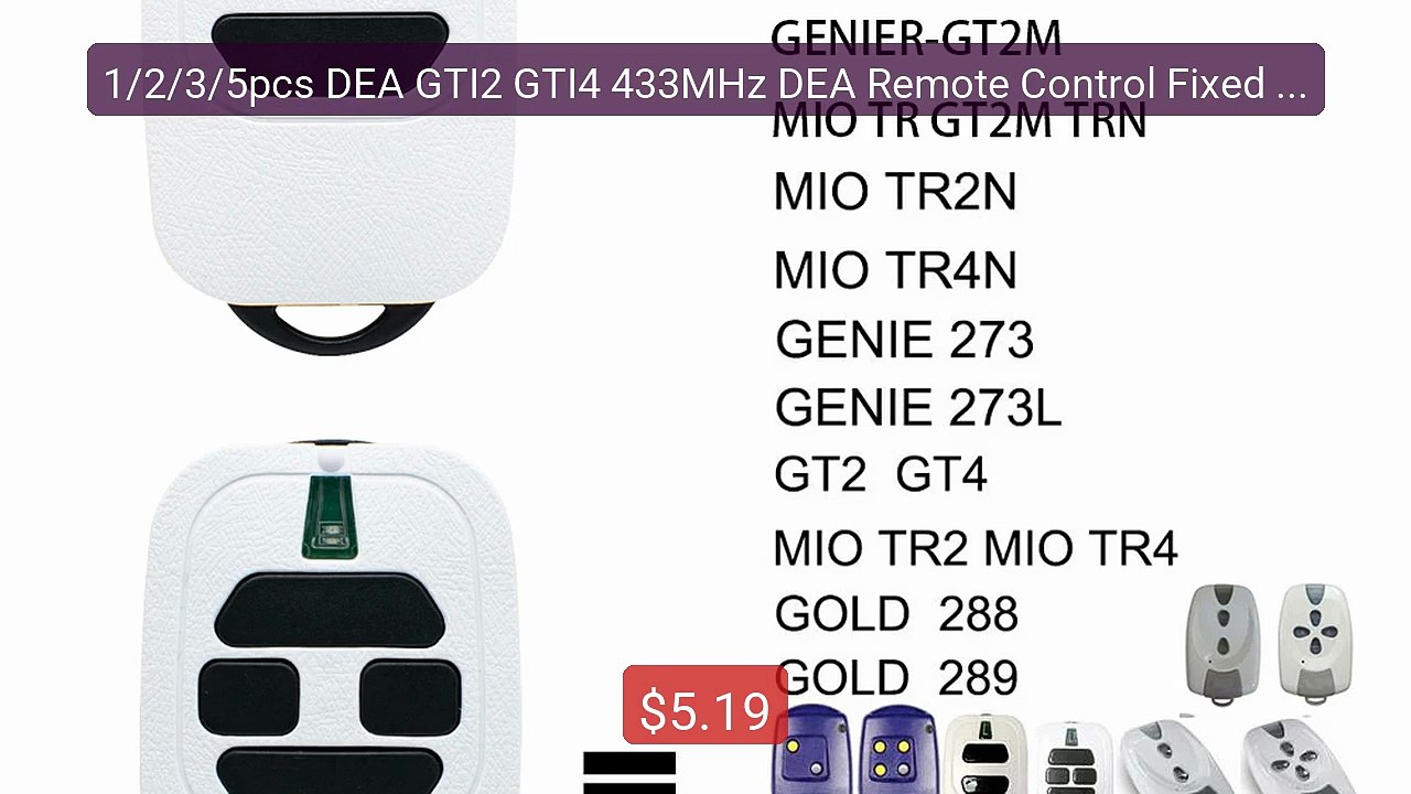1/2/3/5pcs DEA GTI2 GTI4 433MHz DEA Remote Control Fixed Rolling C... -- Best Deal 2026 | Shop Now!