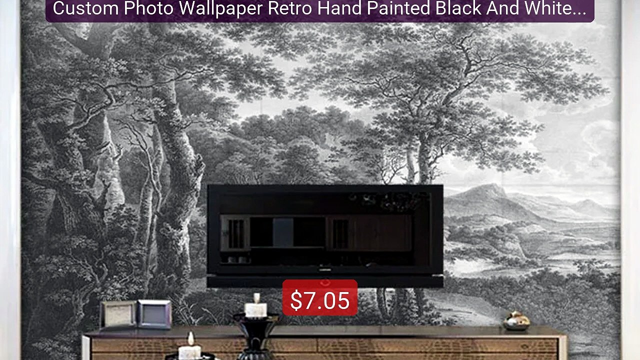 Custom Photo Wallpaper Retro Hand Painted Black And White F... -- Top Pick 2026 | Unbeatable Price!