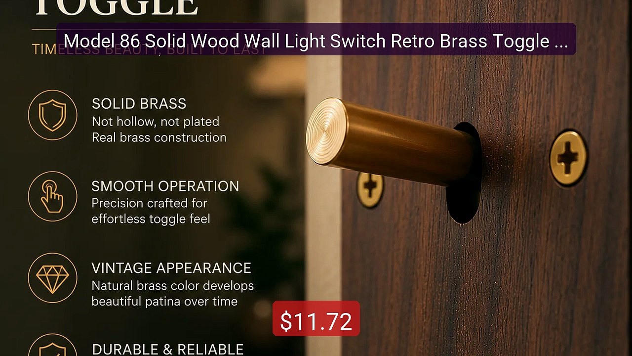 Model 86 Solid Wood Wall Light Switch Retro Brass Toggle Sw... -- Top Pick 2026 | Unbeatable Price!