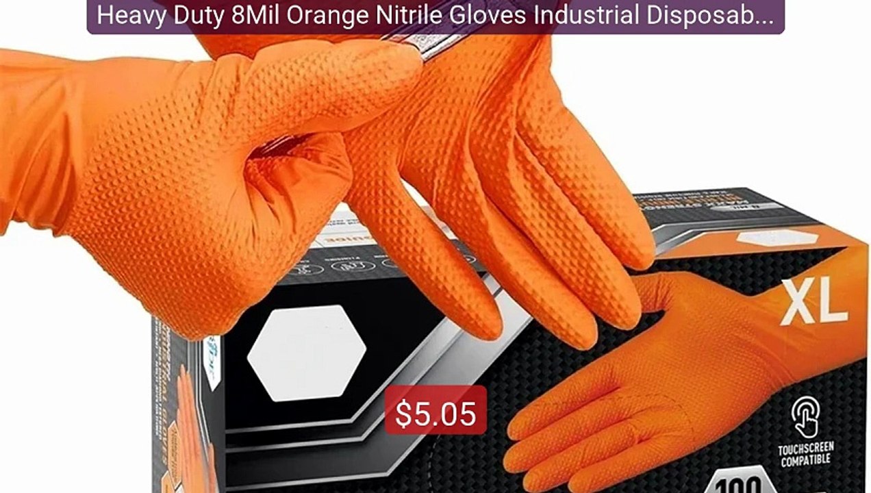 Heavy Duty 8Mil Orange Nitrile Gloves Industrial Disposable Diamond... -- Top Rated 2026 | Buy Now!