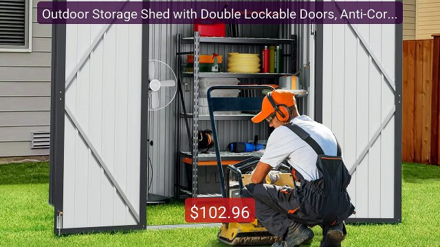 Outdoor Storage Shed with Double Lockable Doors, Anti-Corrosion Me... Best Deal 2026 | Shop Now!