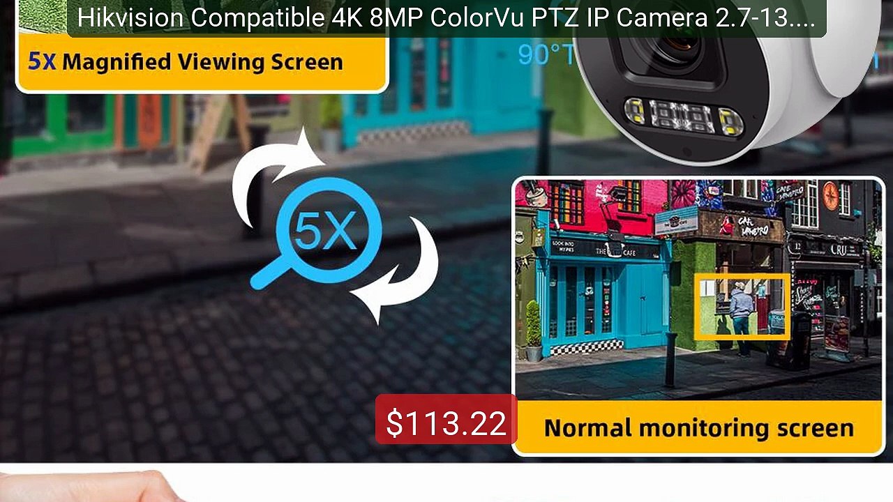 Hikvision Compatible 4K 8MP ColorVu PTZ IP Camera 2.7-13.5MM ... -- Amazing Value 2026 | Must Have!