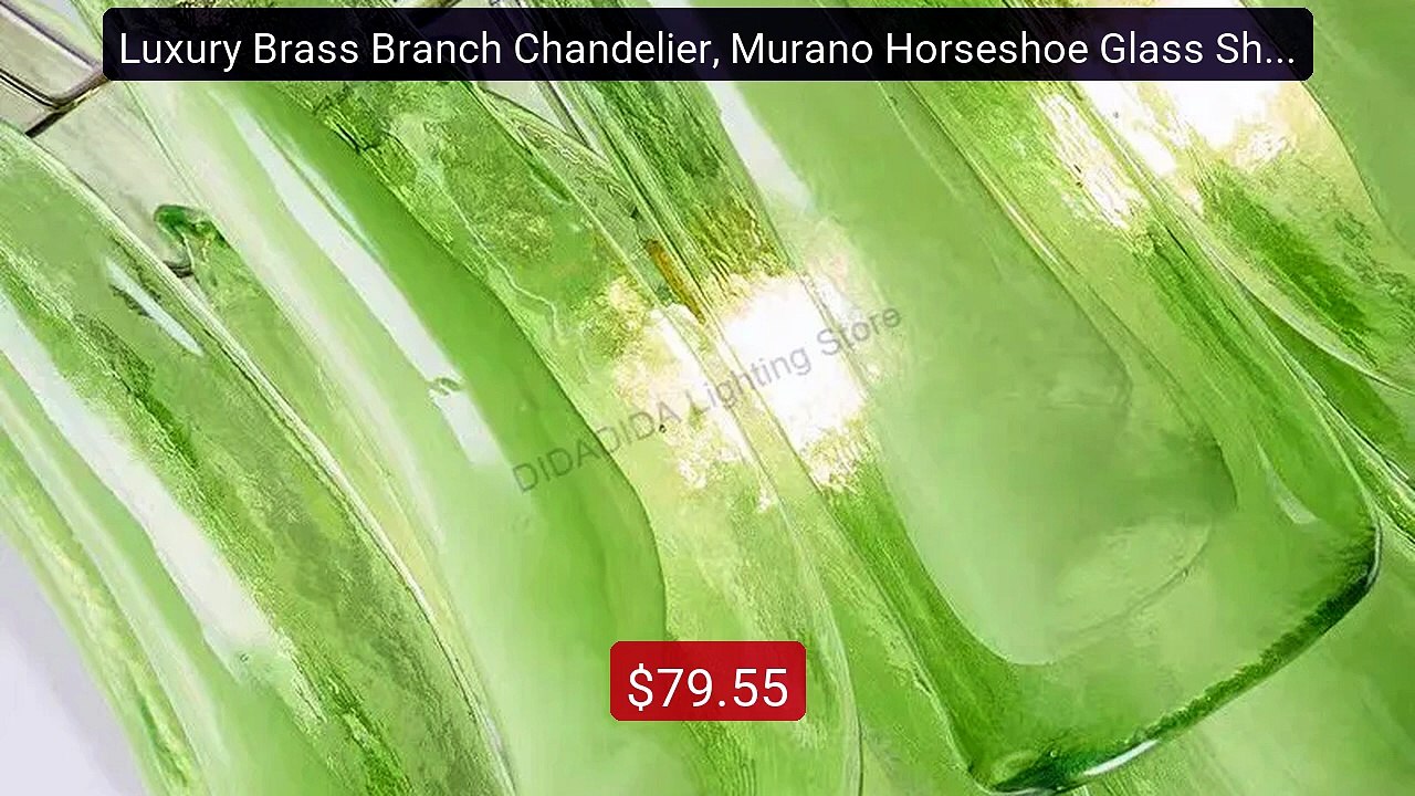 Luxury Brass Branch Chandelier, Murano Horseshoe Glass Shade ... -- Amazing Value 2026 | Must Have!