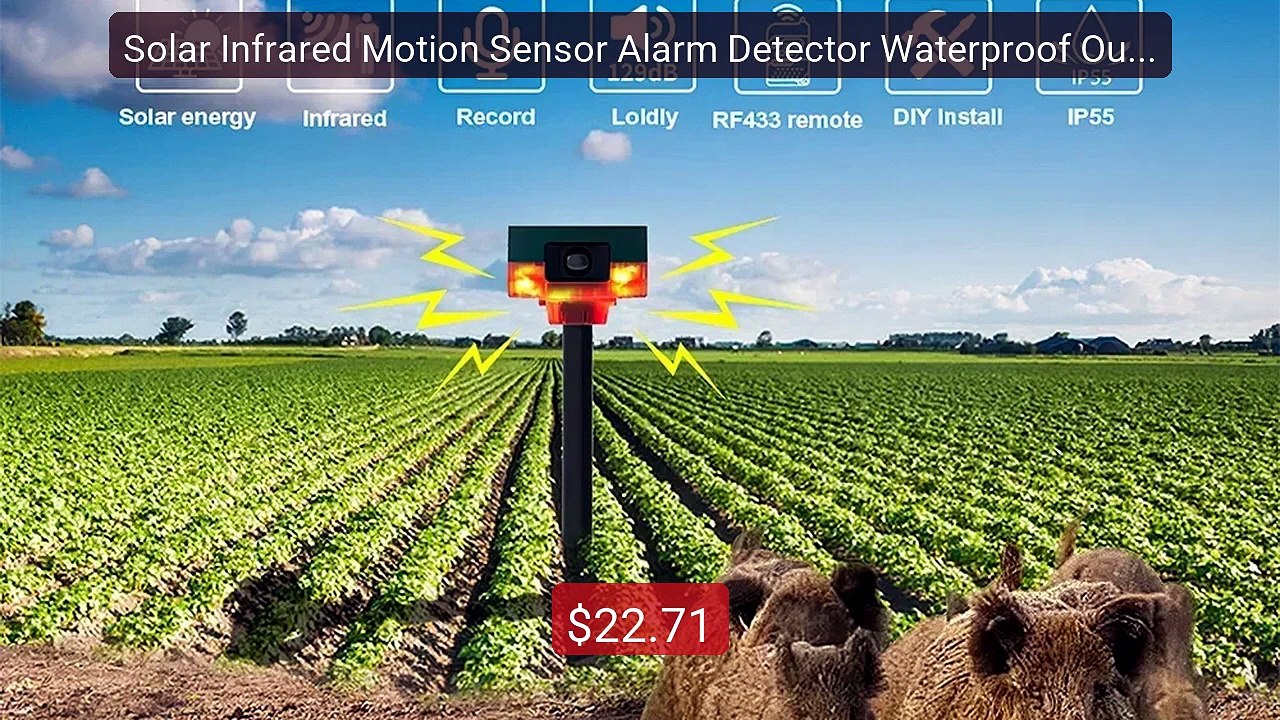 Solar Infrared Motion Sensor Alarm Detector Waterproof Outdoo... -- Amazing Value 2026 | Must Have!