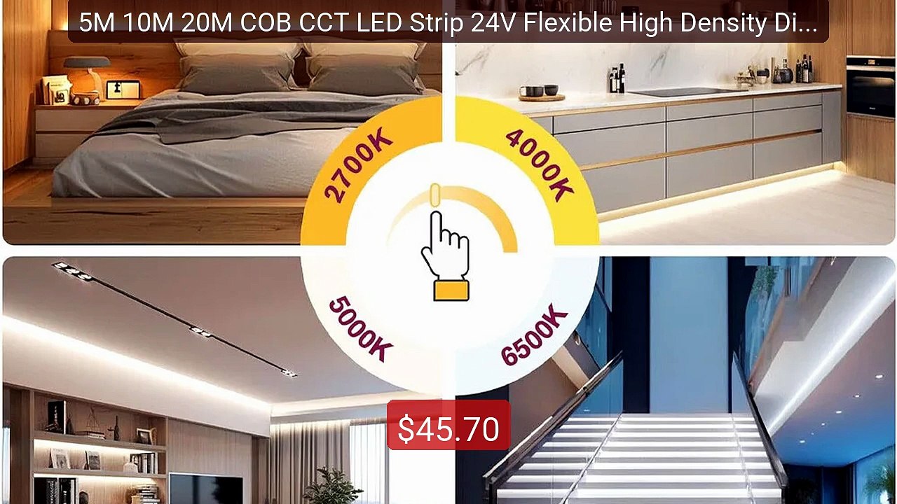 5M 10M 20M COB CCT LED Strip 24V Flexible High Density Dimmab... -- Amazing Value 2026 | Must Have!