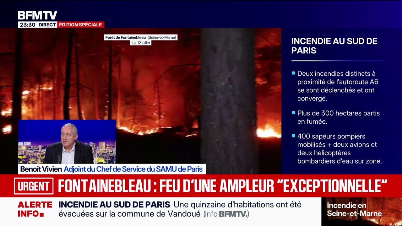 "Rester confiné chez soi et suivre les instructions": Benoît Vivien, adjoint du chef du service du Samu de Paris sur le comportement à avoir en cas de feu de forêt à proximité de son domicile