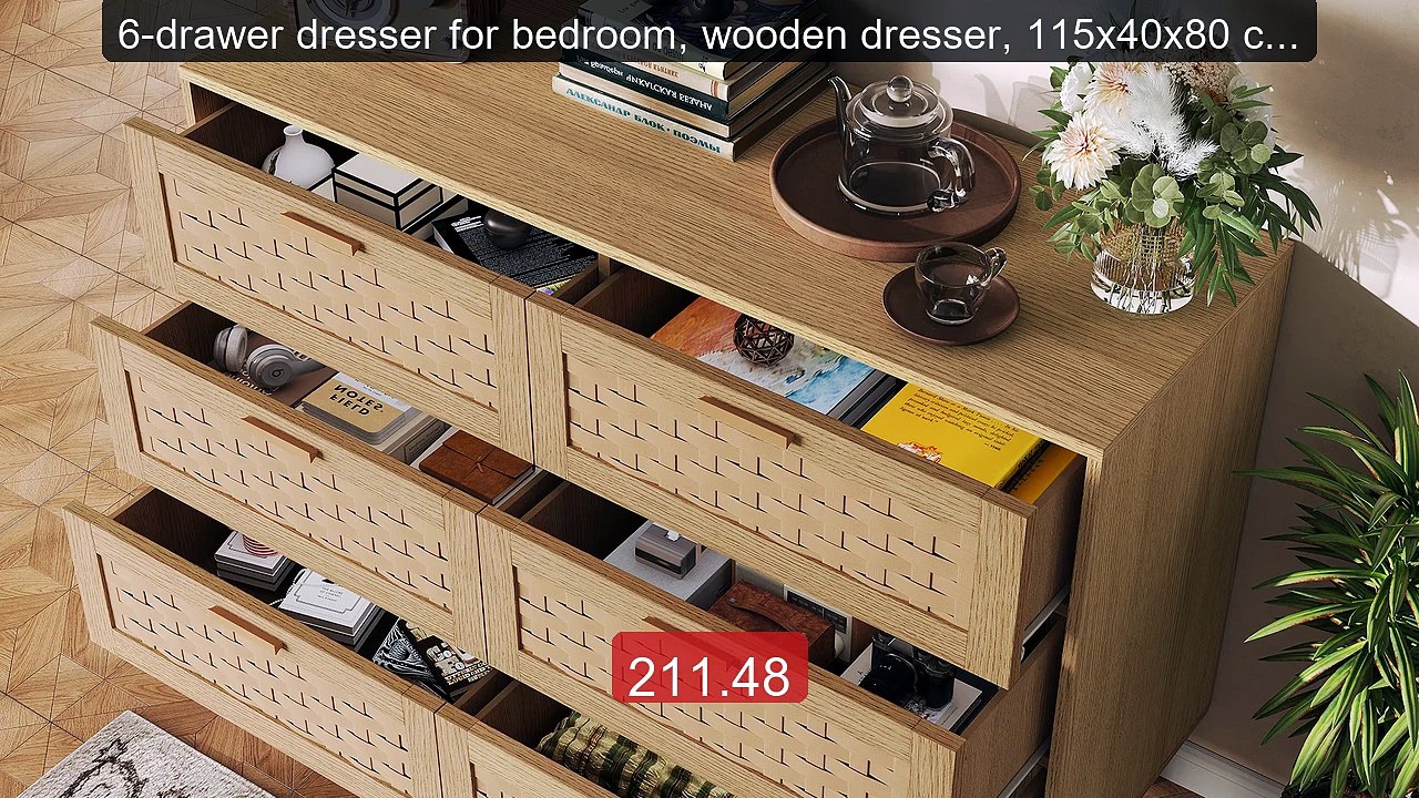 6-drawer dresser for bedroom, wooden dresser, 115x40x80 cm, mo... -- Hot Deal 2026 | Limited Offer!