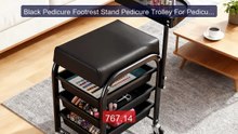 Black Pedicure Footrest Stand Pedicure Trolley For Pedicure Manicu... -- Best Deal 2026 | Shop Now!