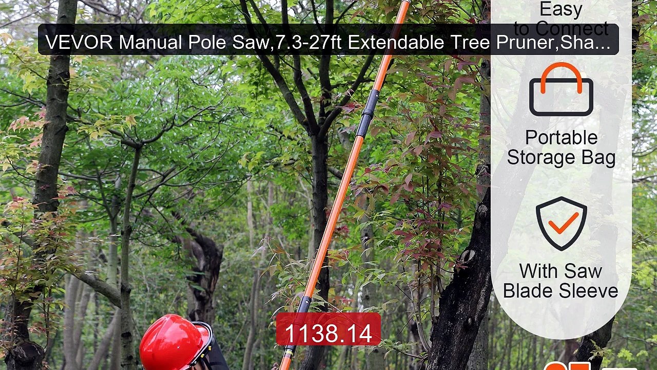 VEVOR Manual Pole Saw,7.3-27ft Extendable Tree Pruner,Sharp S... -- Amazing Value 2026 | Must Have!