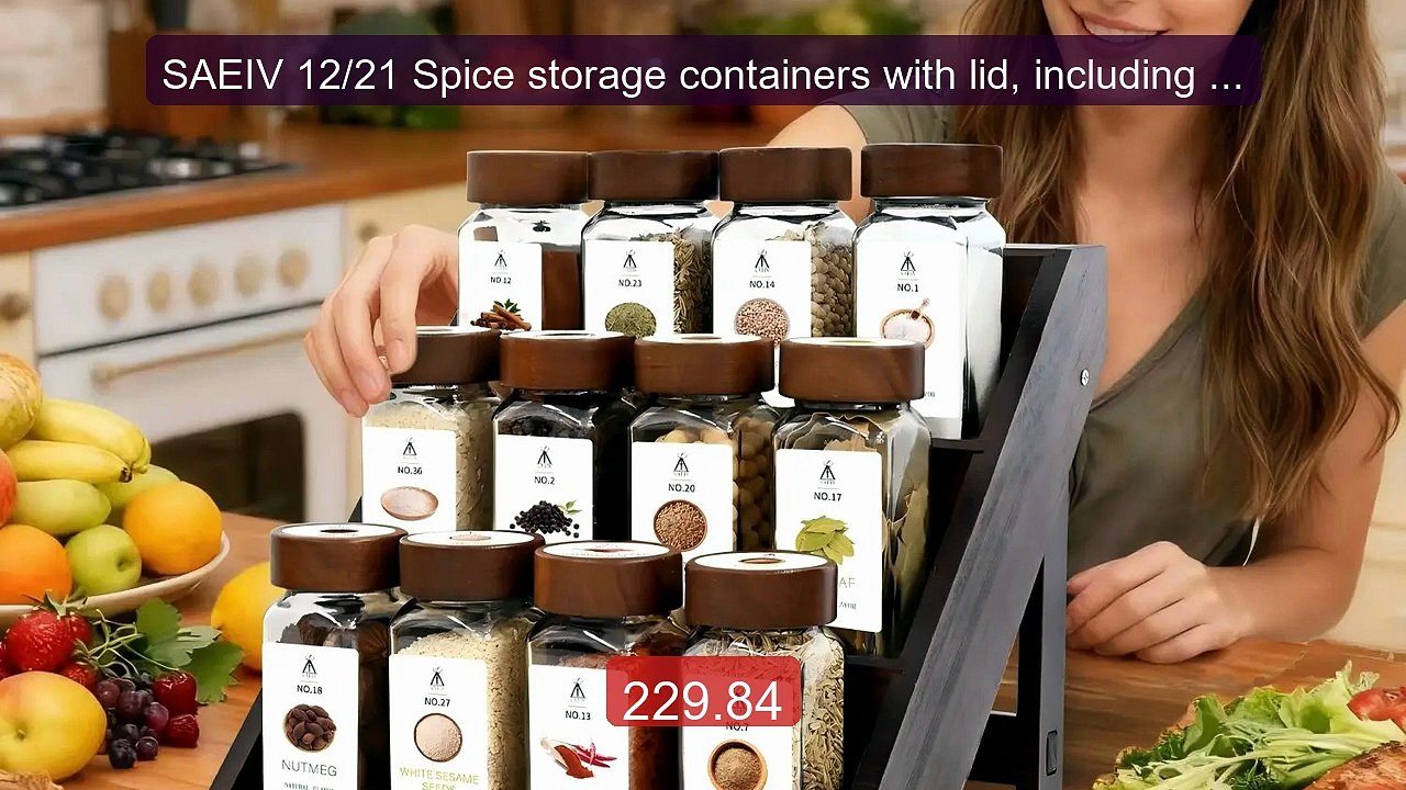 SAEIV 12/21 Spice storage containers with lid, including Acaci... -- Hot Deal 2026 | Limited Offer!
