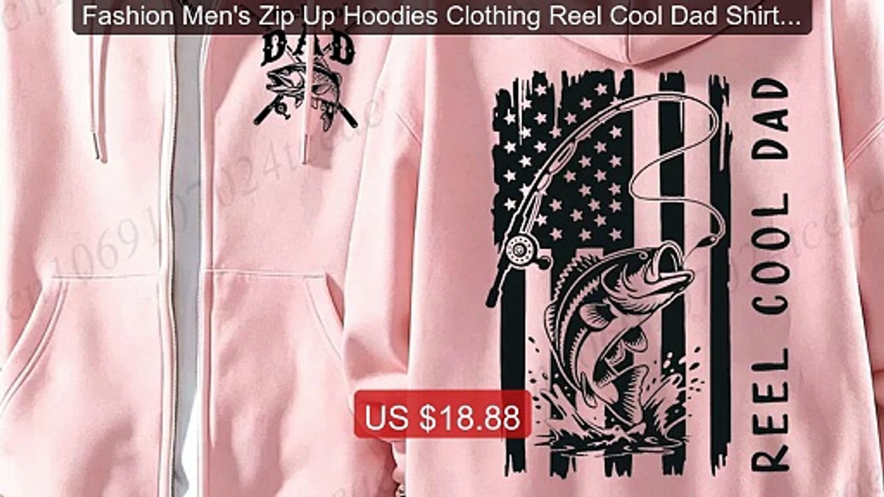 Fashion Men's Zip Up Hoodies Clothing Reel Cool Dad Shirt for... -- Amazing Value 2026 | Must Have!