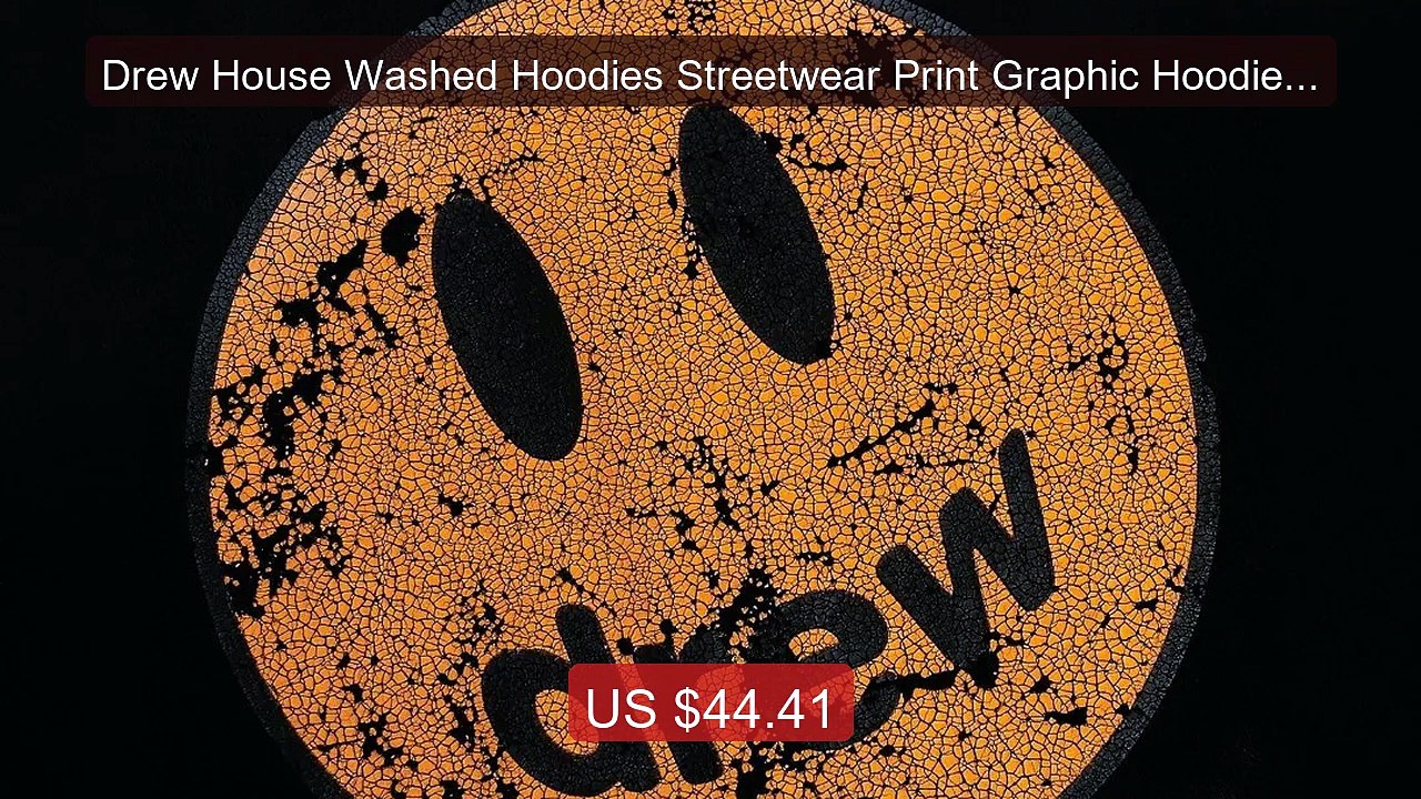 Drew House Washed Hoodies Streetwear Print Graphic Hoodie Men ... -- Hot Deal 2026 | Limited Offer!