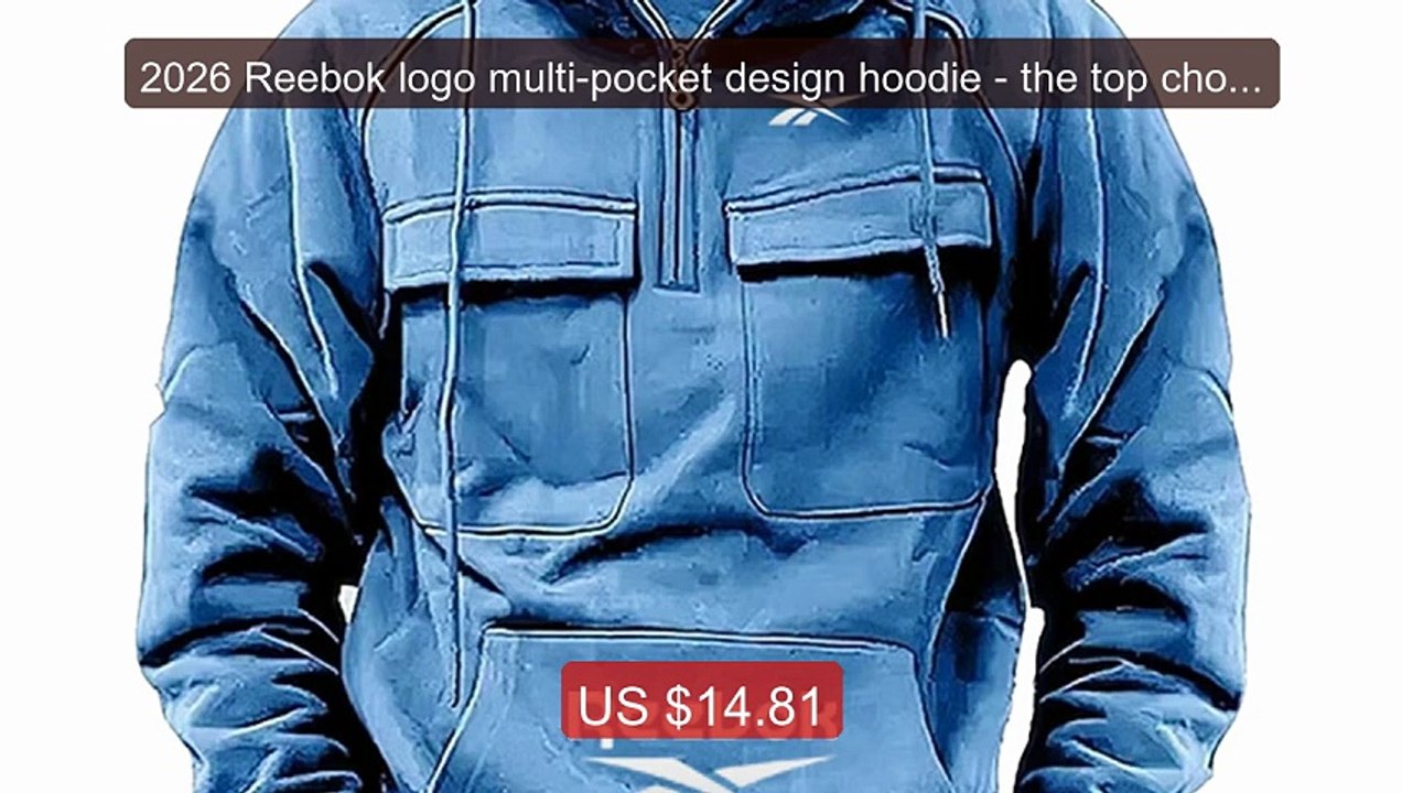 2026 Reebok logo multi-pocket design hoodie - the top choice ... -- Amazing Value 2026 | Must Have!