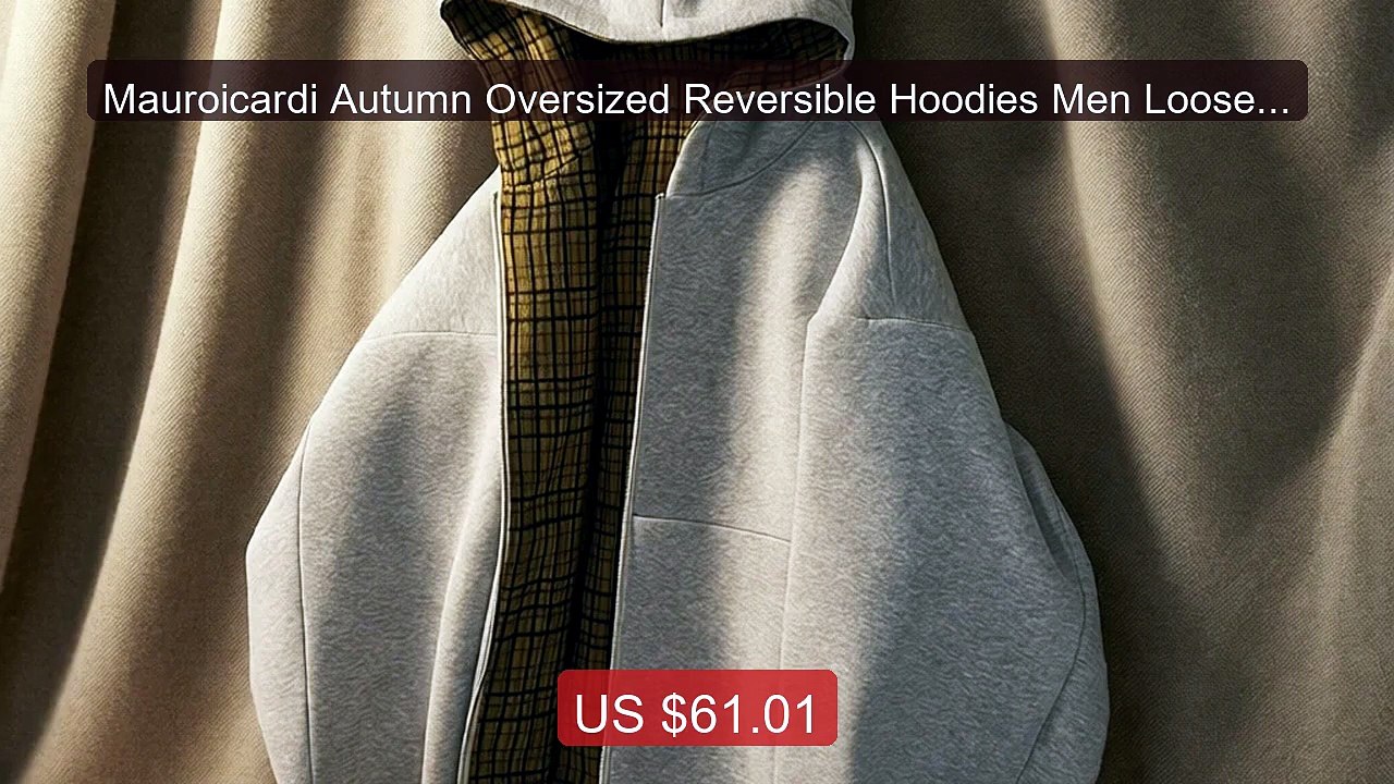 Mauroicardi Autumn Oversized Reversible Hoodies Men Loose C... -- Top Pick 2026 | Unbeatable Price!