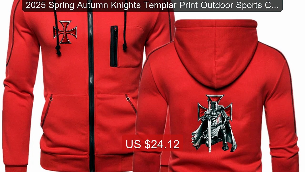 2025 Spring Autumn Knights Templar Print Outdoor Sports Cardig... -- Hot Deal 2026 | Limited Offer!