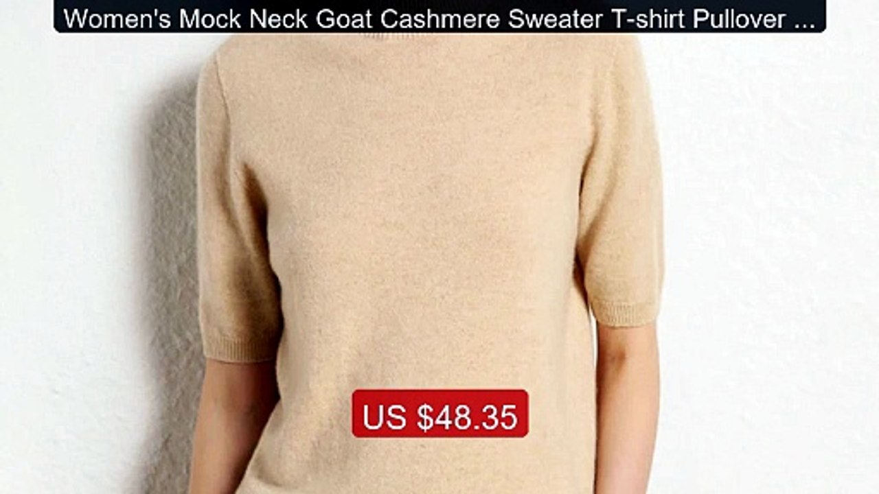 Women's Mock Neck Goat Cashmere Sweater T-shirt Pullover Autum... -- Best Buy 2026 | Great Quality!