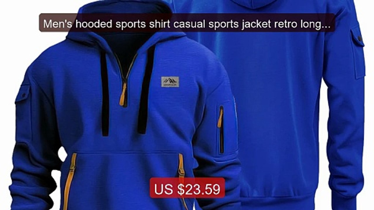 Men's hooded sports shirt casual sports jacket retro long-sleeved m... -- Top Rated 2026 | Buy Now!