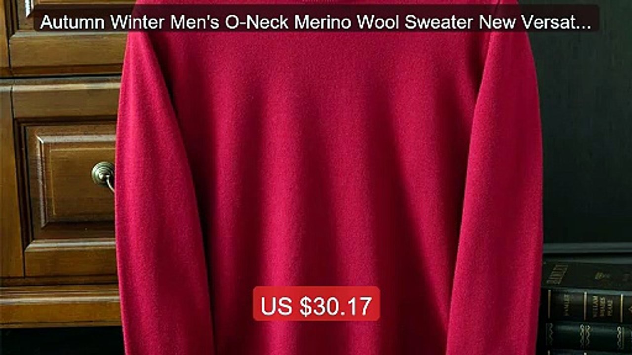 Autumn Winter Men's O-Neck Merino Wool Sweater New Versatile B... -- Best Buy 2026 | Great Quality!