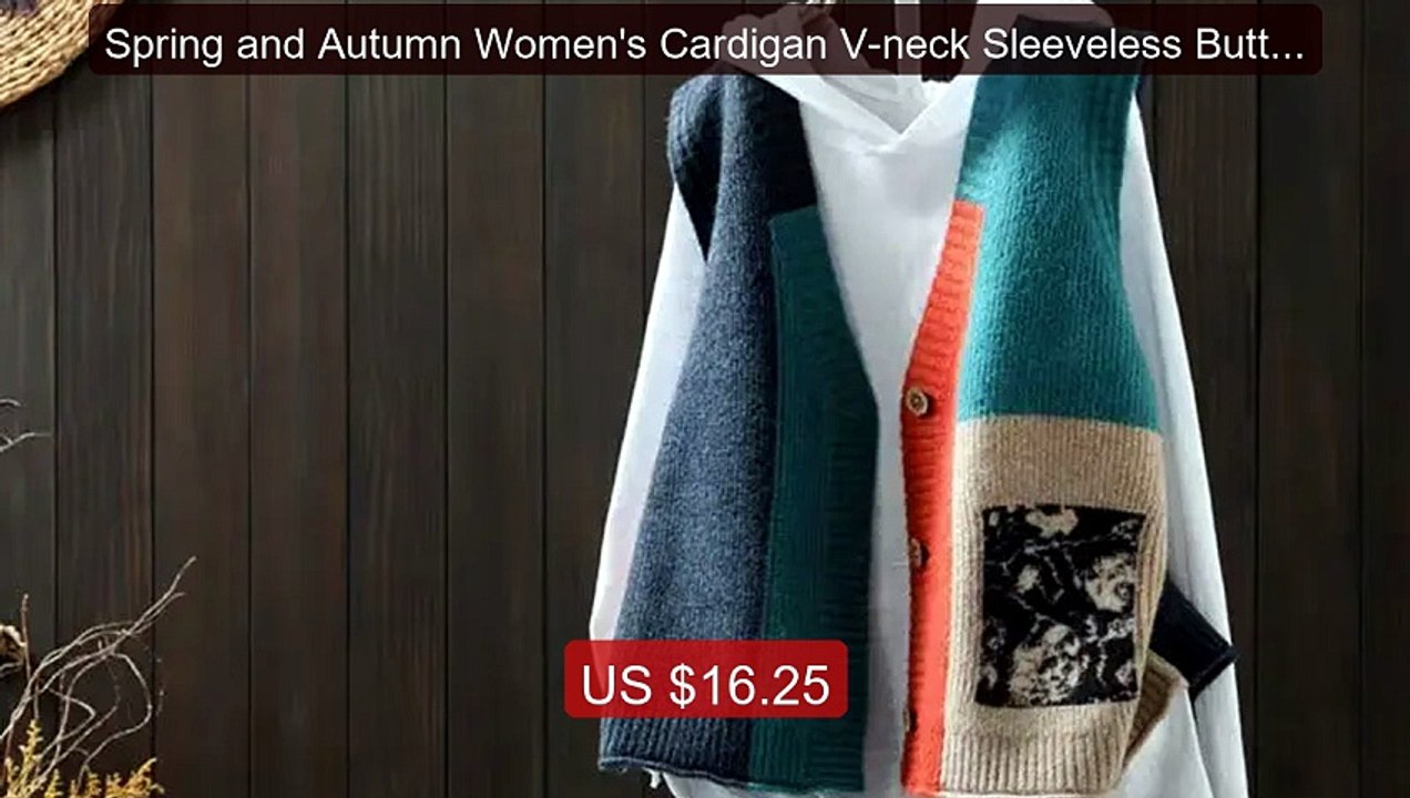 Spring and Autumn Women's Cardigan V-neck Sleeveless Button Print P... -- Top Rated 2026 | Buy Now!