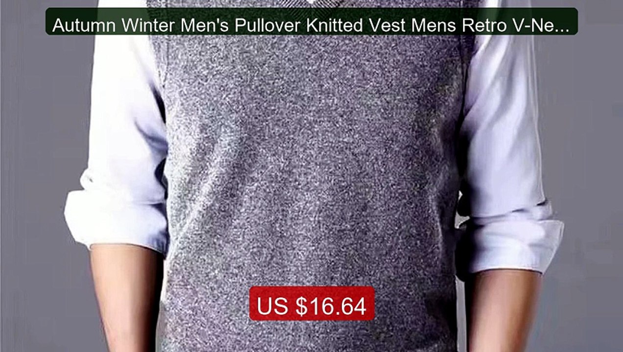 Autumn Winter Men's Pullover Knitted Vest Mens Retro V-Neck... -- Top Pick 2026 | Unbeatable Price!