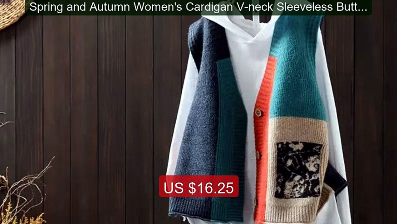 Spring and Autumn Women's Cardigan V-neck Sleeveless Button Print P... -- Top Rated 2026 | Buy Now!