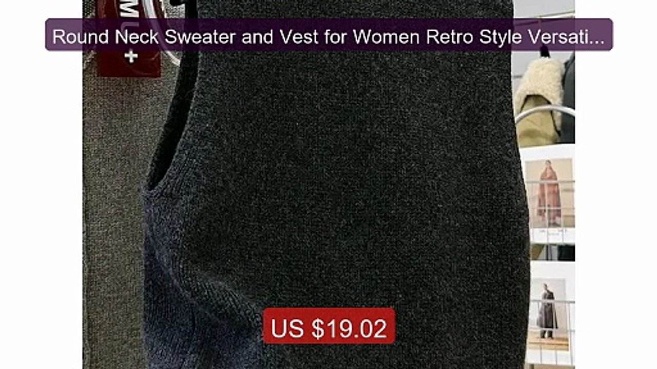 Round Neck Sweater and Vest for Women Retro Style Versatile Single-... -- Top Rated 2026 | Buy Now!