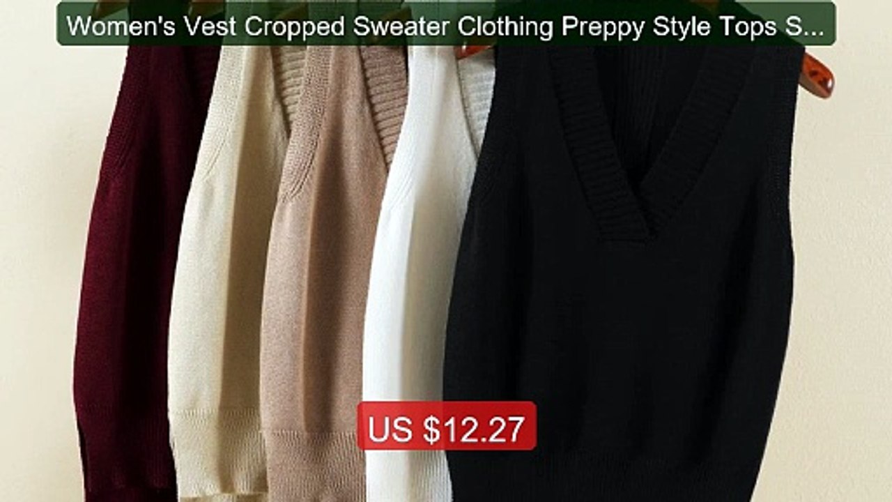 Women's Vest Cropped Sweater Clothing Preppy Style Tops Swe... -- Top Pick 2026 | Unbeatable Price!
