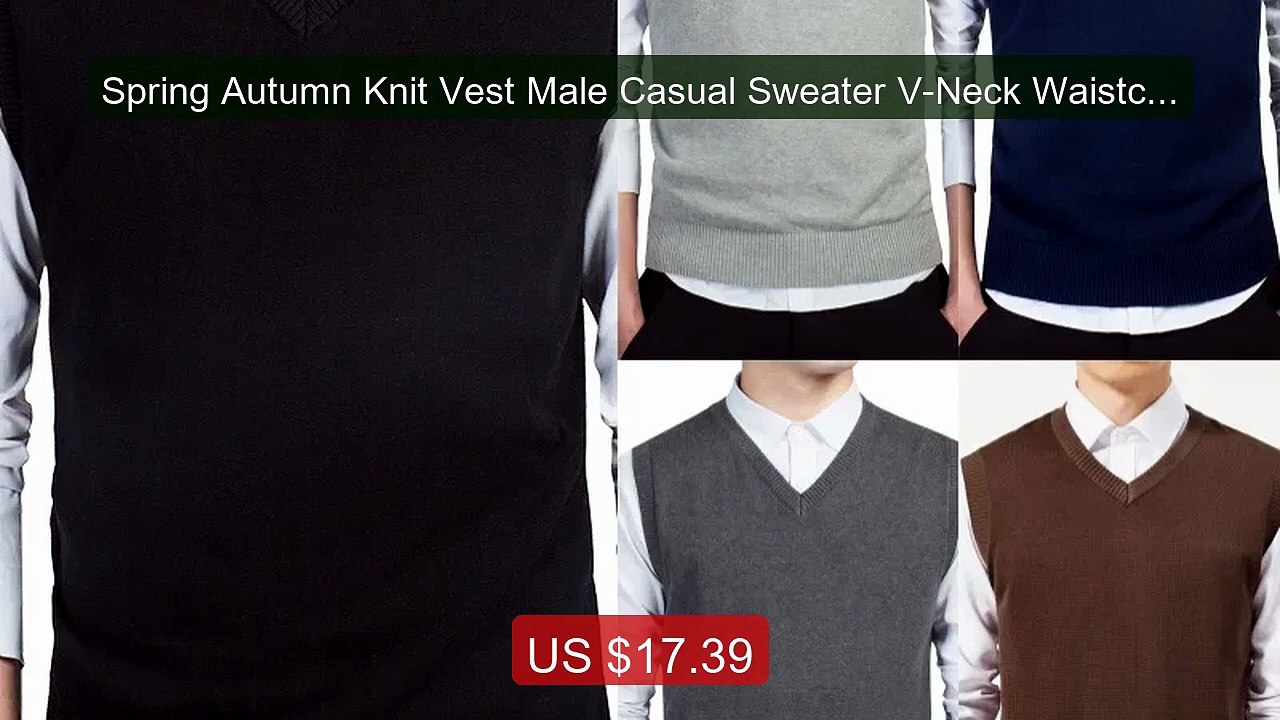 Spring Autumn Knit Vest Male Casual Sweater V-Neck Waistcoat Man W... -- Best Deal 2026 | Shop Now!