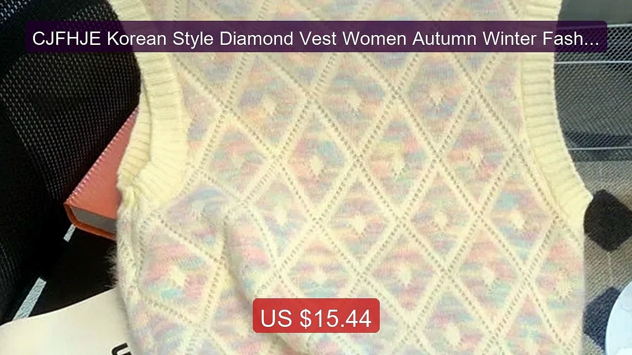 CJFHJE Korean Style Diamond Vest Women Autumn Winter Fashio... -- Top Pick 2026 | Unbeatable Price!