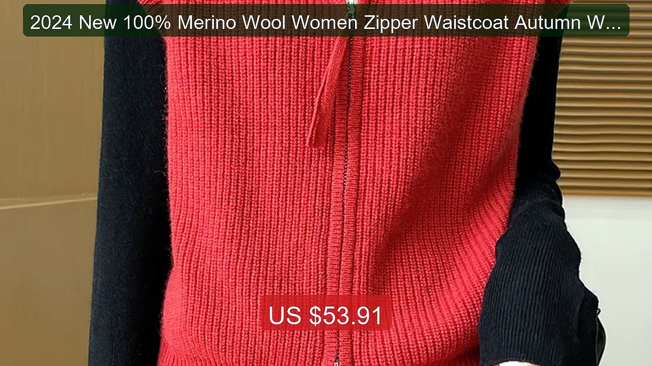 2024 New 100% Merino Wool Women Zipper Waistcoat Autumn Winter Moc... -- Best Deal 2026 | Shop Now!