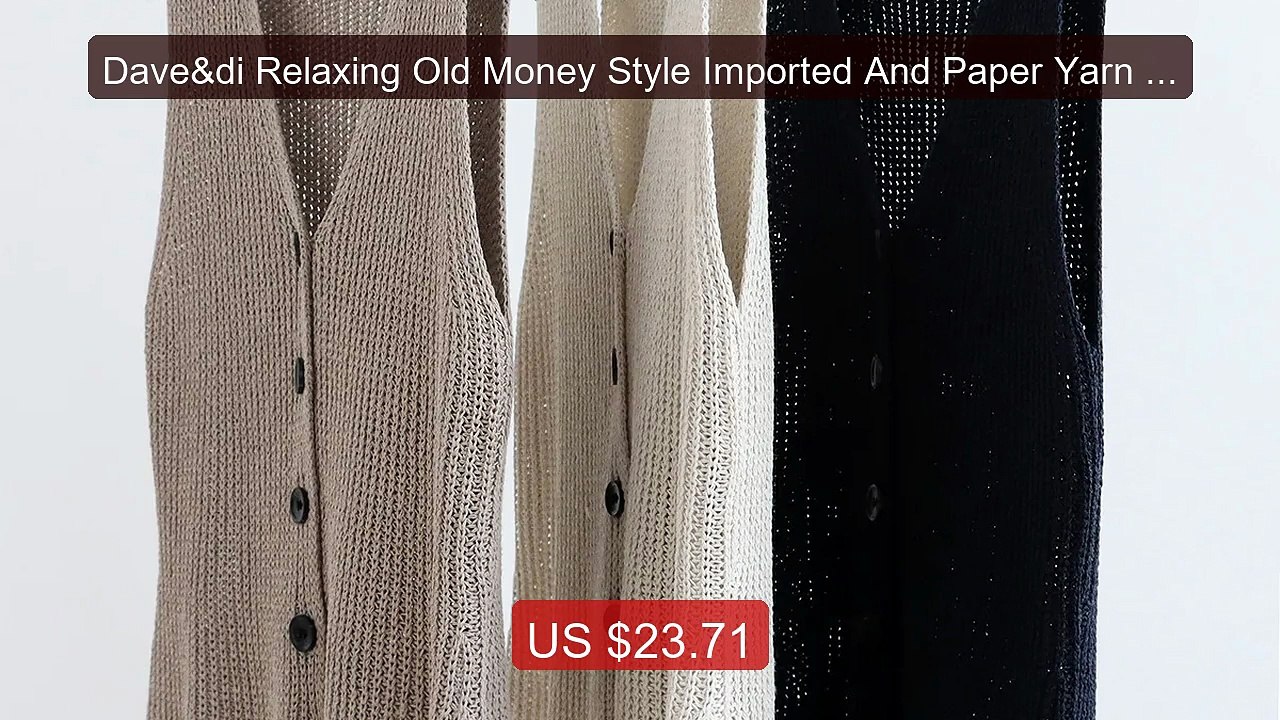 Dave&di Relaxing Old Money Style Imported And Paper Yarn V-nec... -- Best Buy 2026 | Great Quality!